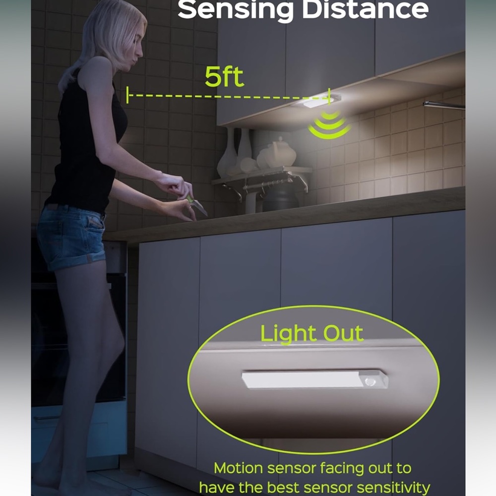 JackyLED Under-Cabinet Lights 3 pack. Motion sensor lights - Brand New - Picture 5 of 8